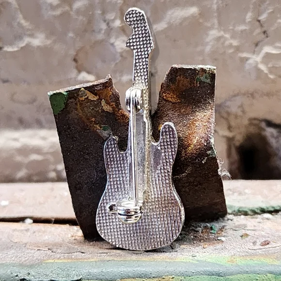 Grateful Dead Pin Vintage Electric Guitar Steal Your Face 1980's pin - Picture 2 of 2